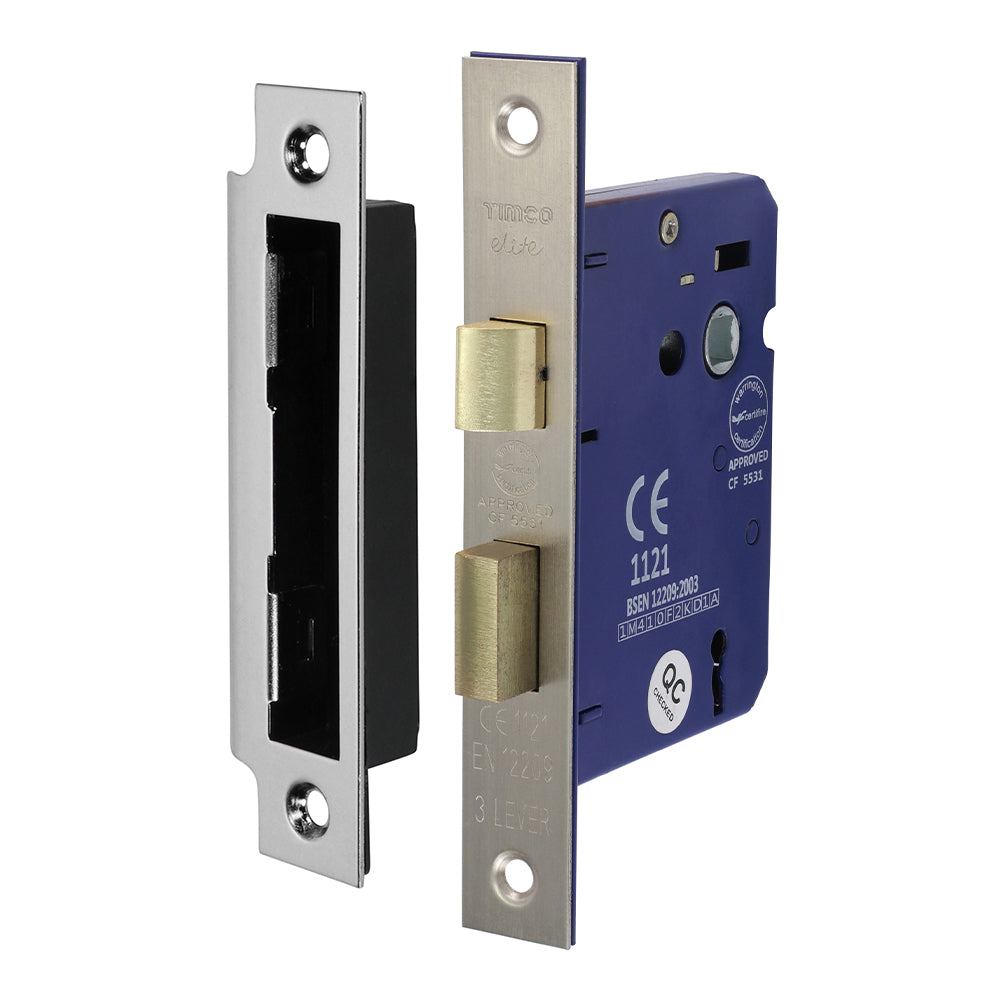 This is an image of Timco - 3 Lever Sashlock - Satin Nickel 78 case / 58 backset (1 Each Box) 675014