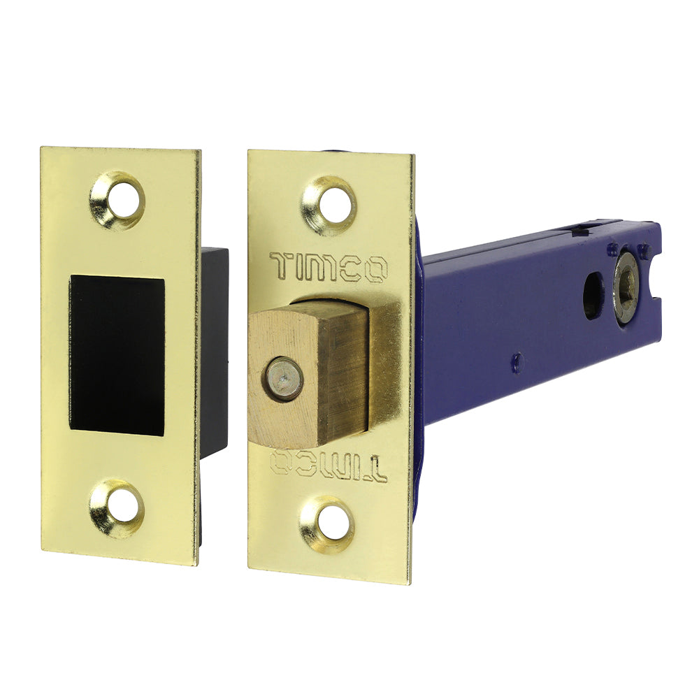 This is an image of Timco - Architectural Tubular Deadbolt - Electro Brass & Satin Nickel 129 case / 108 backset (1 Each TIMbag) 675198P
