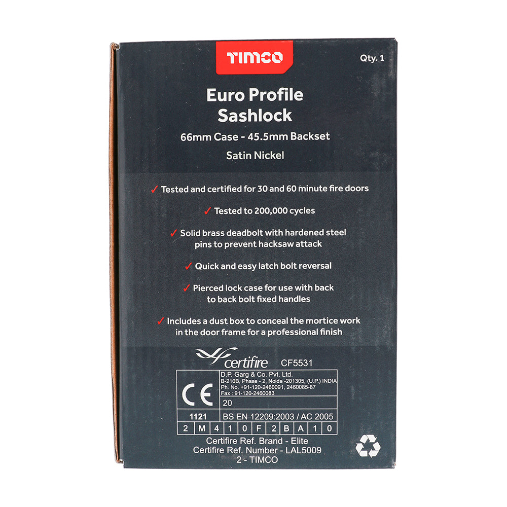 This is an image of Timco - Bathroom Lock - Satin Nickel 78mm (1 Each Box) 675222