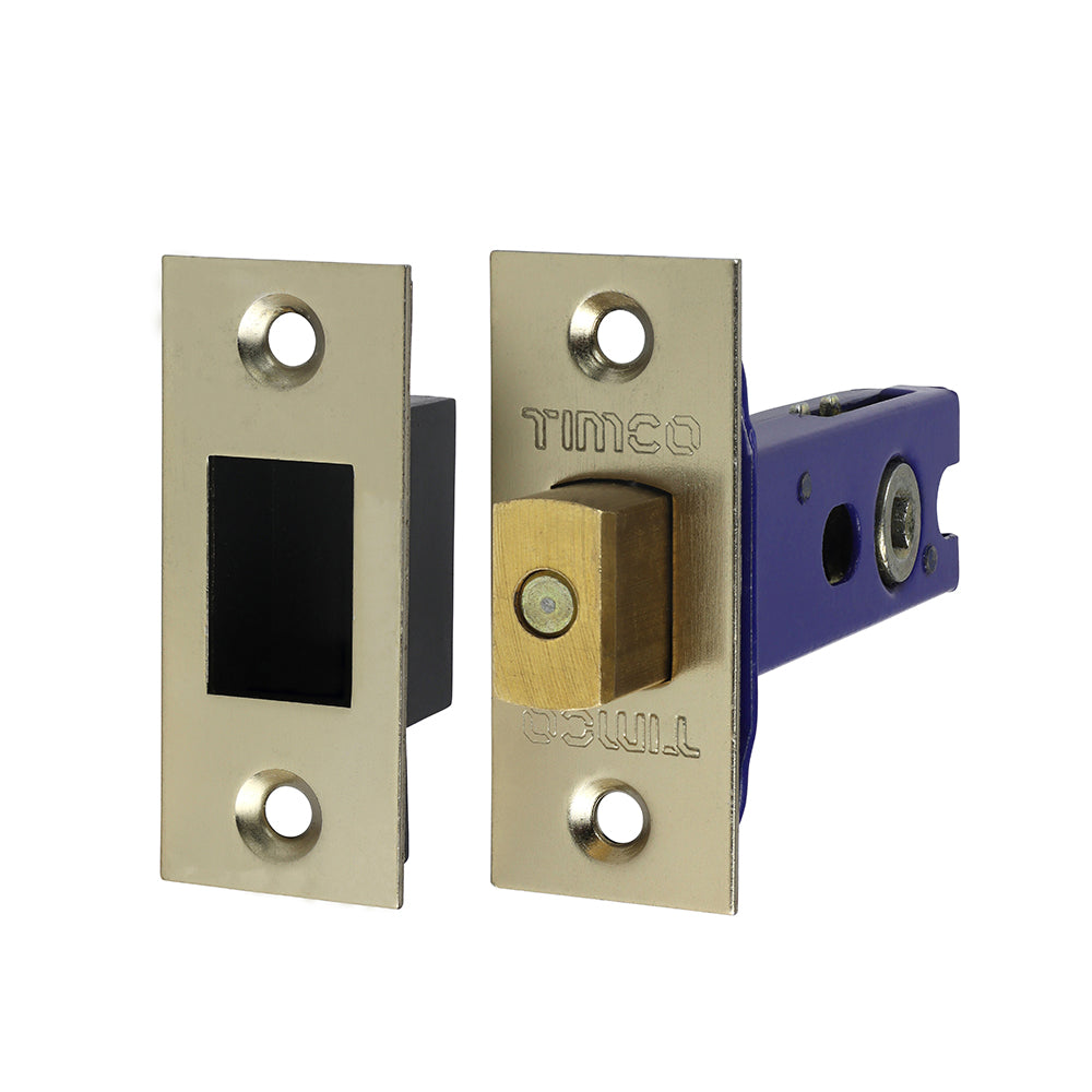 This is an image of Timco - Architectural Tubular Deadbolt - Electro Brass & Satin Nickel 78 case / 57 backset (1 Each TIMbag) 675606P