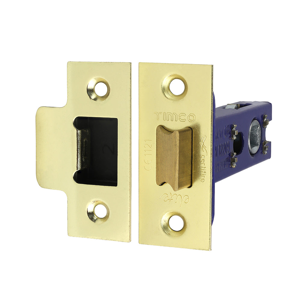 This is an image of Timco - Architectural Tubular Latch - Electro Brass & Satin Nickel 78 case / 57 backset (1 Each TIMbag) 675815P