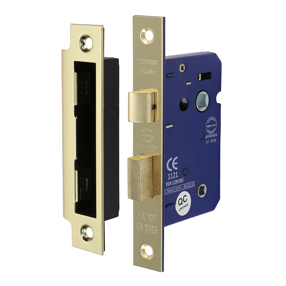 This is an image of Timco - Bathroom Lock - Electro Brass 65mm (1 Each Box) 675861