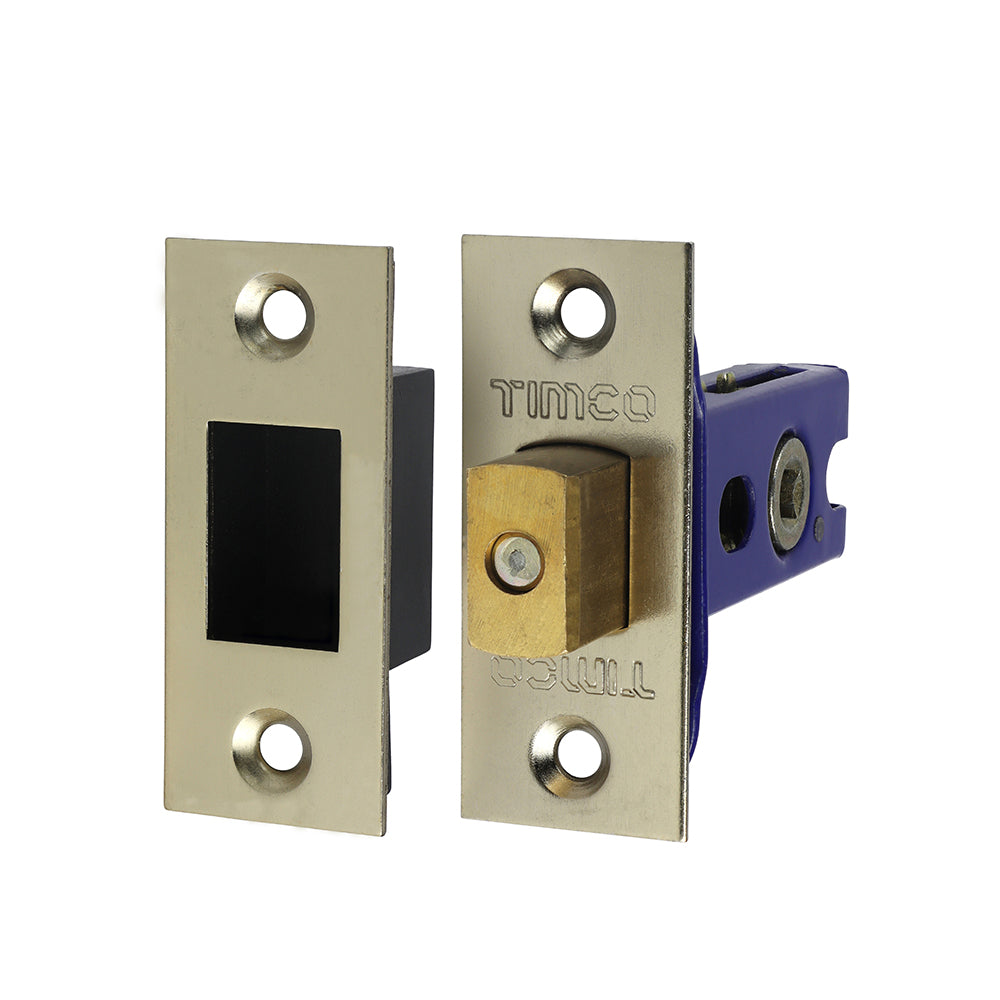 This is an image of Timco - Architectural Tubular Deadbolt - Electro Brass & Satin Nickel 65.5 case / 45 backset (1 Each Plain Bag) 675999