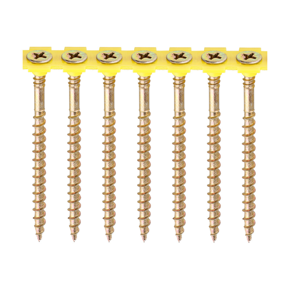 This is an image of Timco - Solo Collated Chipboard & Woodscrews - PH - Double Countersunk - Yellow 4.5 x 70mm - (500 PCS Box) 70SCOLY