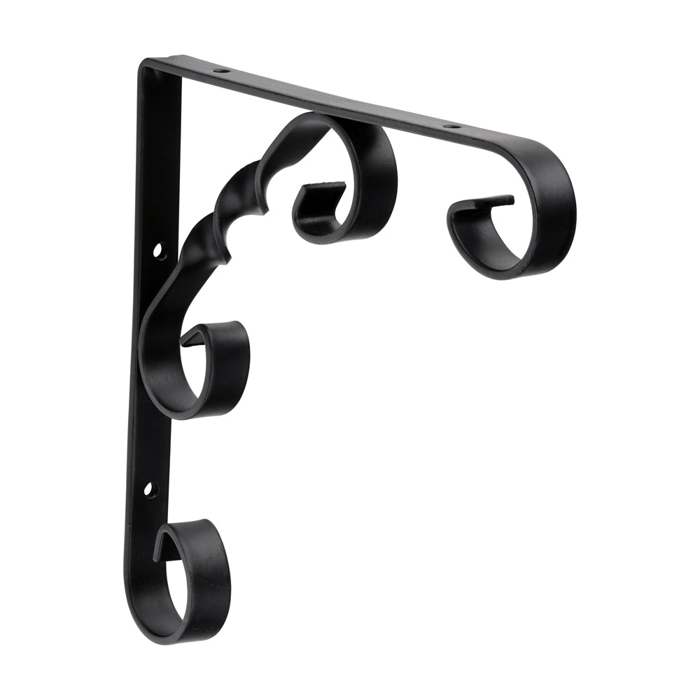 This is an image of Timco - Scroll Bracket - Black 6 x 6" 712060