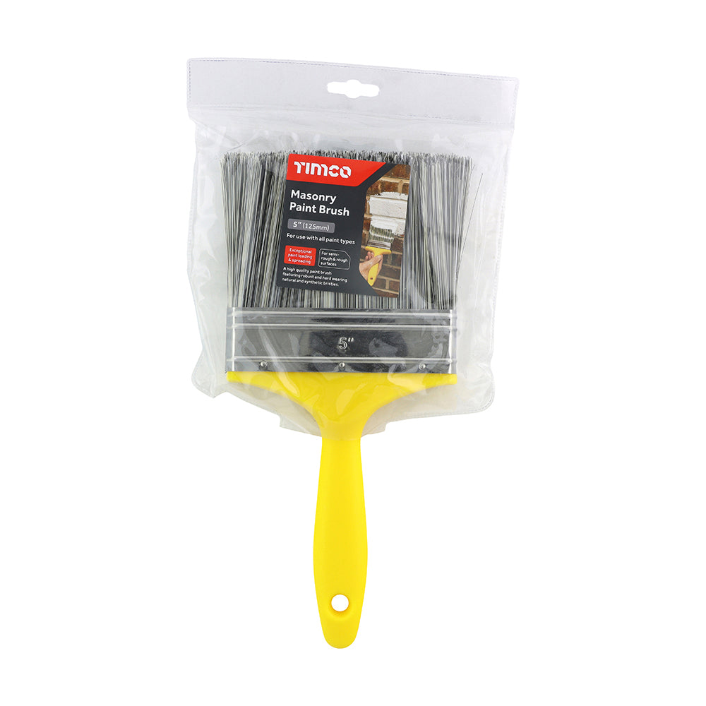 This is an image of Timco - Masonry Paint Brush 125mm (1 Each Plastic Header) 720681