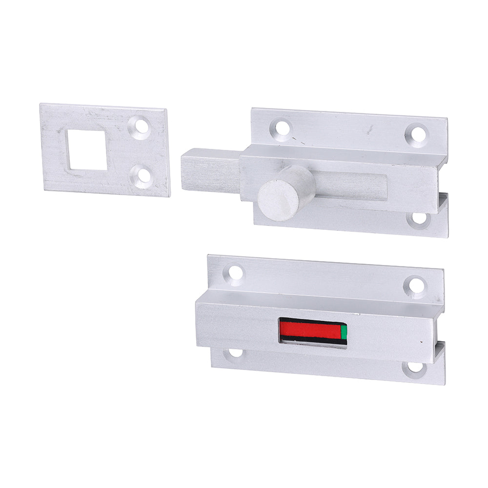 This is an image of Timco - Bathroom Indicator Bolt - Satin Anodised Aluminium 66 x 32 (1 Each TIMpac) 725170