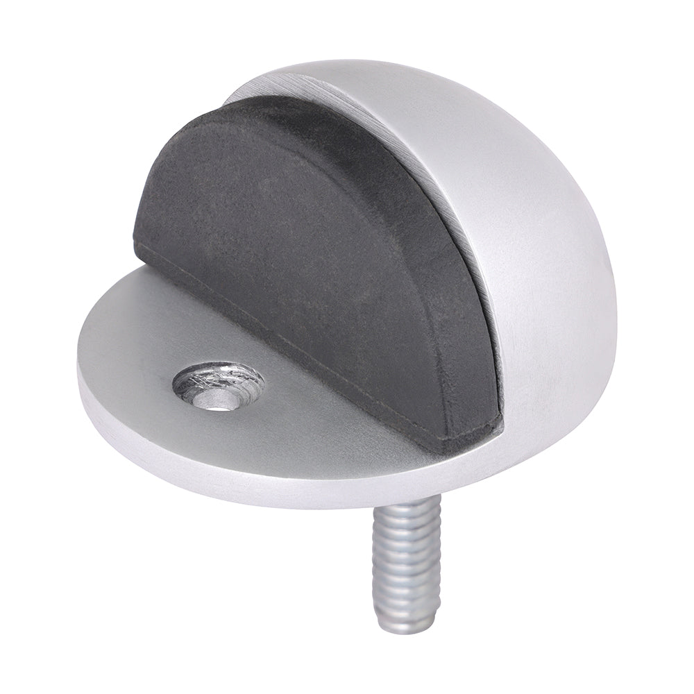 This is an image of Timco - Oval Door Stop - Satin Anodised Aluminium 50mm (1 Each TIMpac) 725183