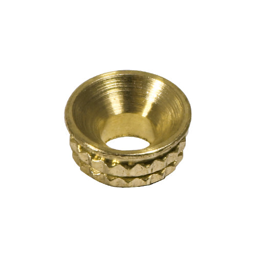 This is an image of Timco - Knurled Inset Screw Cups - Solid Brass To fit 5.5, 6.0 Screw - (8 PCS TIMpac) 725569