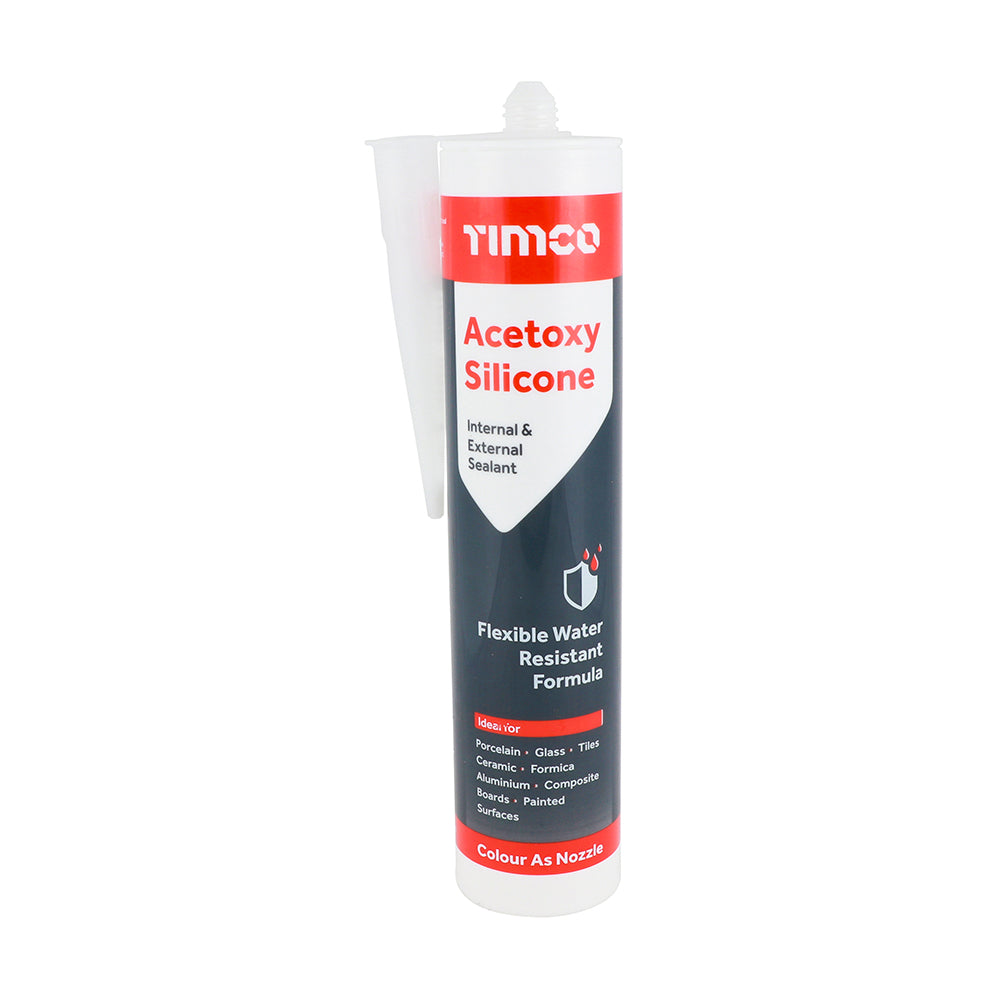 This is an image of Timco - Acetoxy Silicone - Clear 300ml (1 Each Cartridge) PCS732098