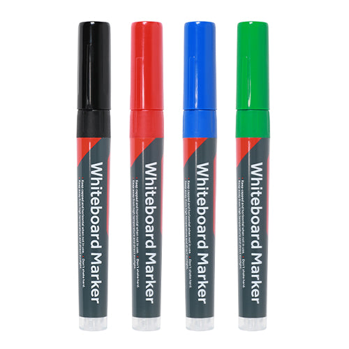 This is an image of Timco - Whiteboard Markers - Fine Tip - Mixed Colours Fine Tip Four Pack (4 Pieces Box) 736555