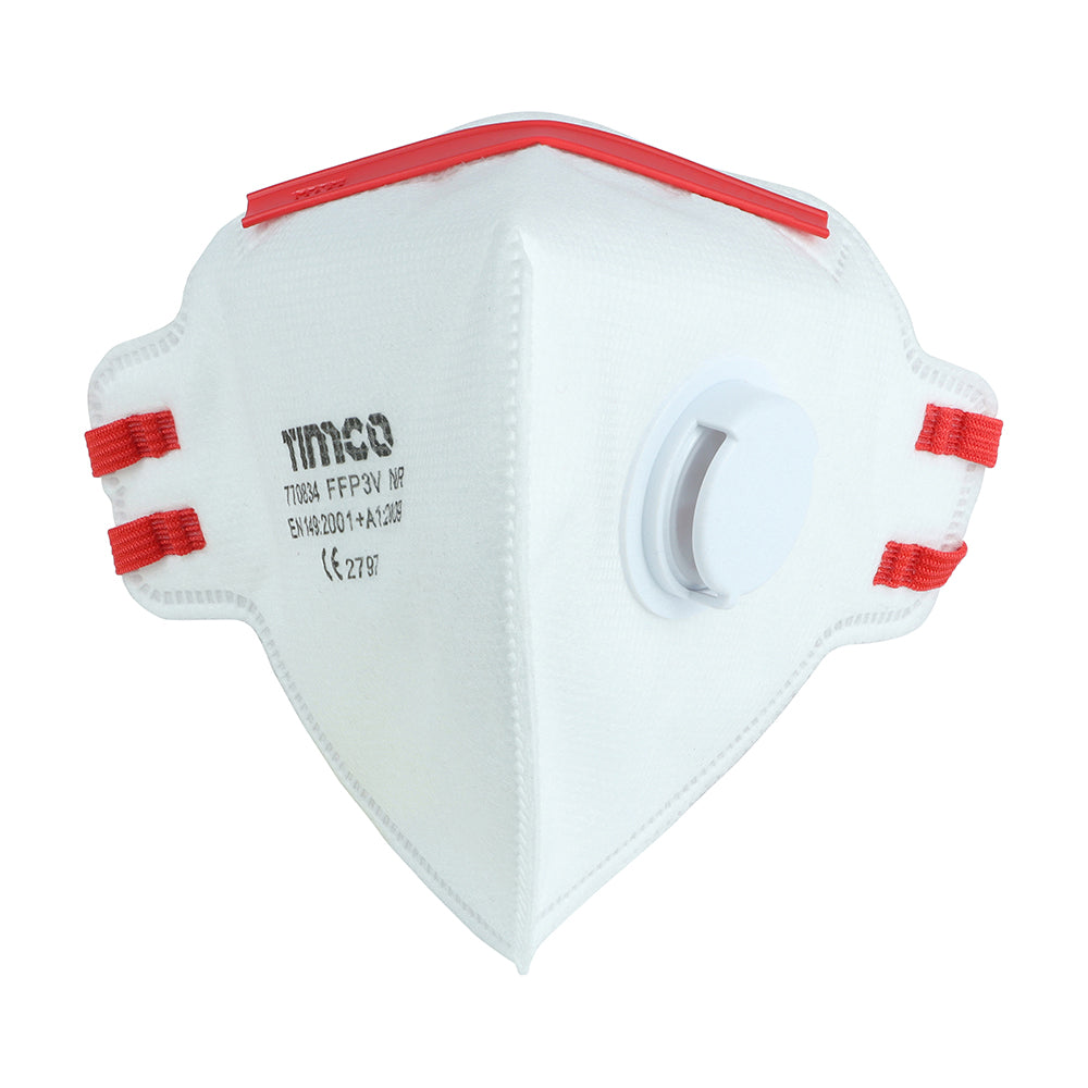 This is an image of Timco - FFP3 Fold Flat Masks with Valve One Size (3 Pieces Bag) 770008