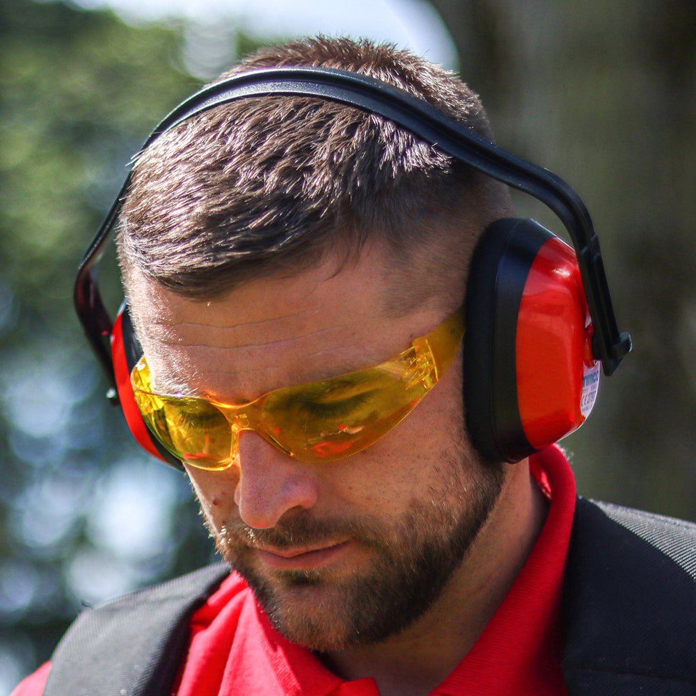 This is an image of Timco - Standard Safety Glasses - Amber One Size (1 Each Bag) 770340