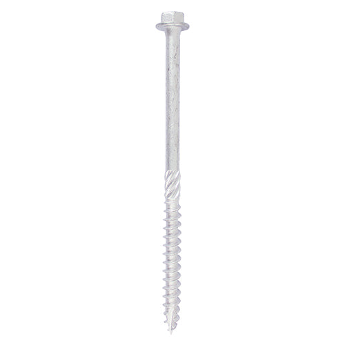 This is an image of Timco - Heavy Duty Timber Screws - Hex - Exterior - Silver 8.0 x 120mm - (10 PCS TIMbag) 8120INI