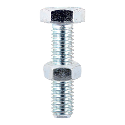 This is an image of Timco - Set Screws & Hex Nuts - Grade 8.8 - Zinc M8 x 30mm - (4 PCS TIMpac) 830SNZP