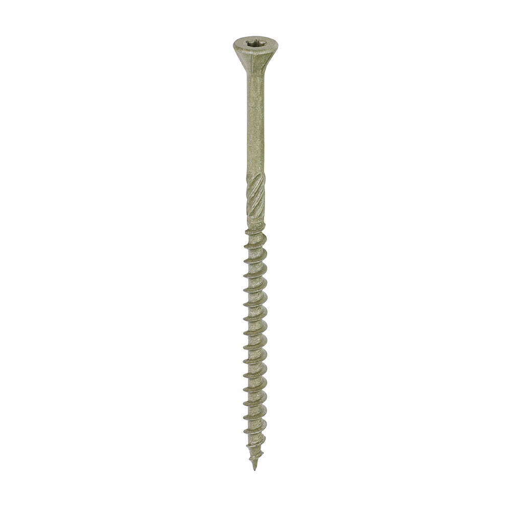 This is an image of Timco - C2 Deck-Fix Screws - TX - Countersunk with Ribs - Twin-Cut - Green 4.5 x 85 mm - (250 PCS Box) 85C2D250BX