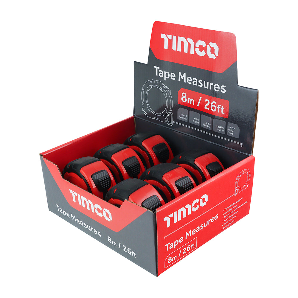 This is an image of Timco - Tape Measure 8m/26ft x 25mm 8MTAPEM