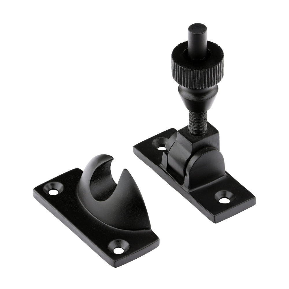 This is an image of Timco - Brighton Pattern Sash Fastener - Matt Black 57 x 22 (1 Each TIMpac) 949375P