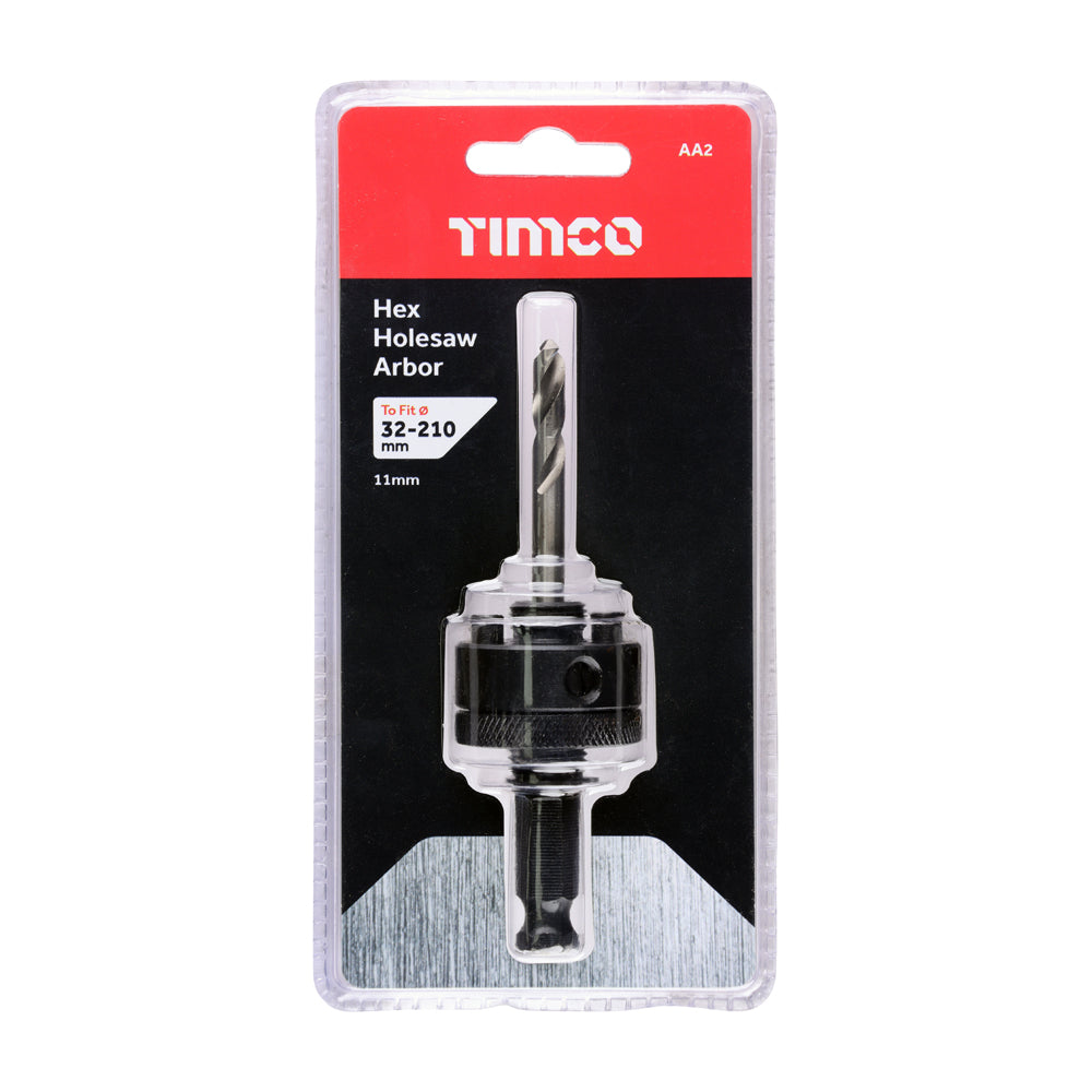 This is an image of Timco - Holesaw Arbor - Hex Shank To fit Holesaw 32-210mm (1 Each Clamshell) AA2