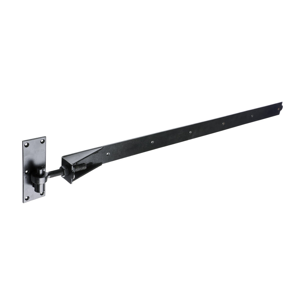 This is an image of Timco - Pair of Adjustable Band & Hook on Plates - Black 1200mm (1 Pairs Plain Bag) ABH1200B
