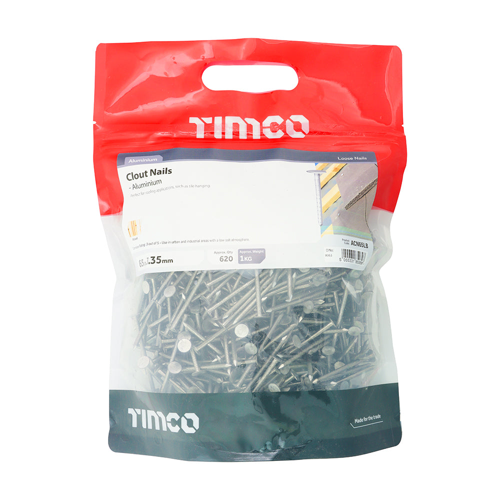 This is an image of Timco - Clout Nails - Aluminium 50 x 3.35mm (1 Kg TIMbag) ACN50LB