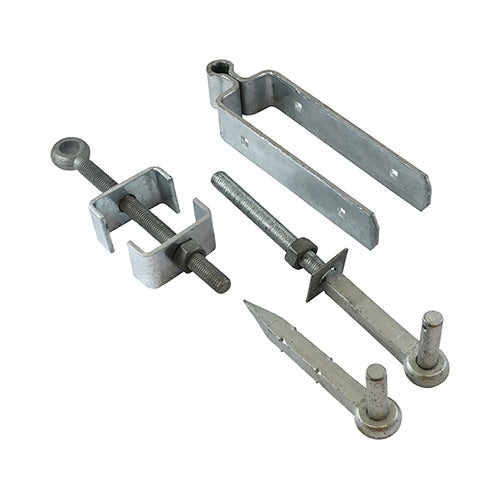 This is an image of Timco - Adjustable Hinge Set - Hot Dipped Galvanised 600mm (1 Each Plain Bag) AFH600G