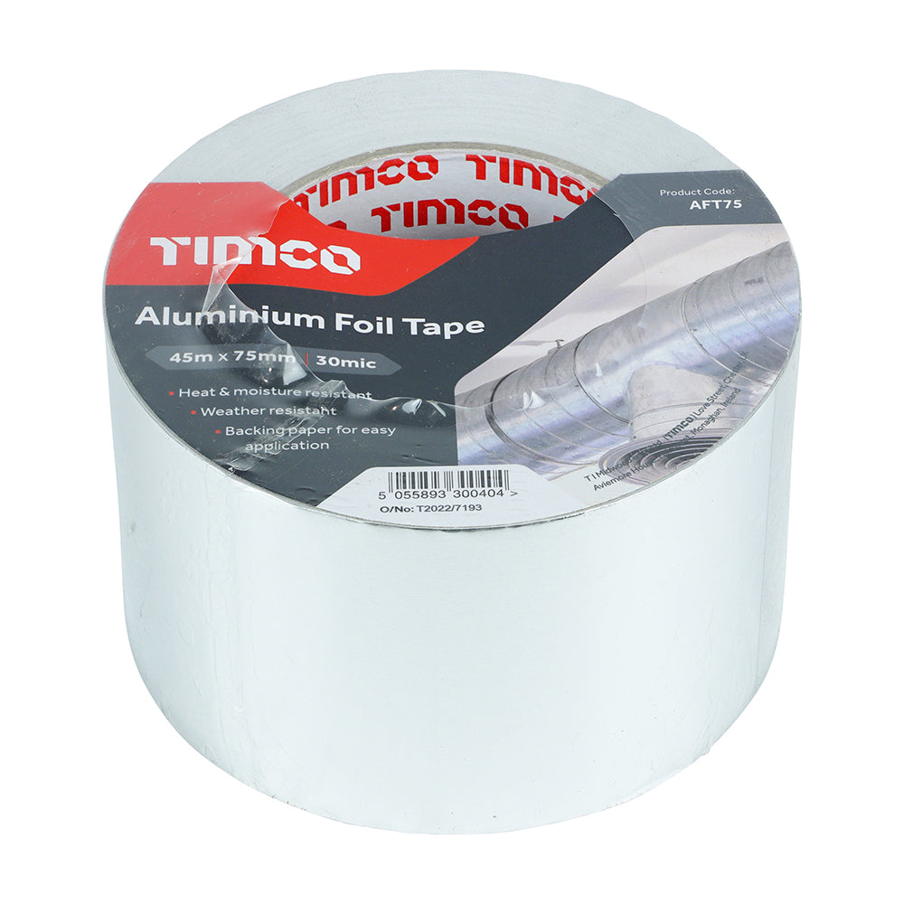 This is an image of Timco - Aluminium Foil Tape 45m x 75mm (1 Each Roll) PCSAFT75