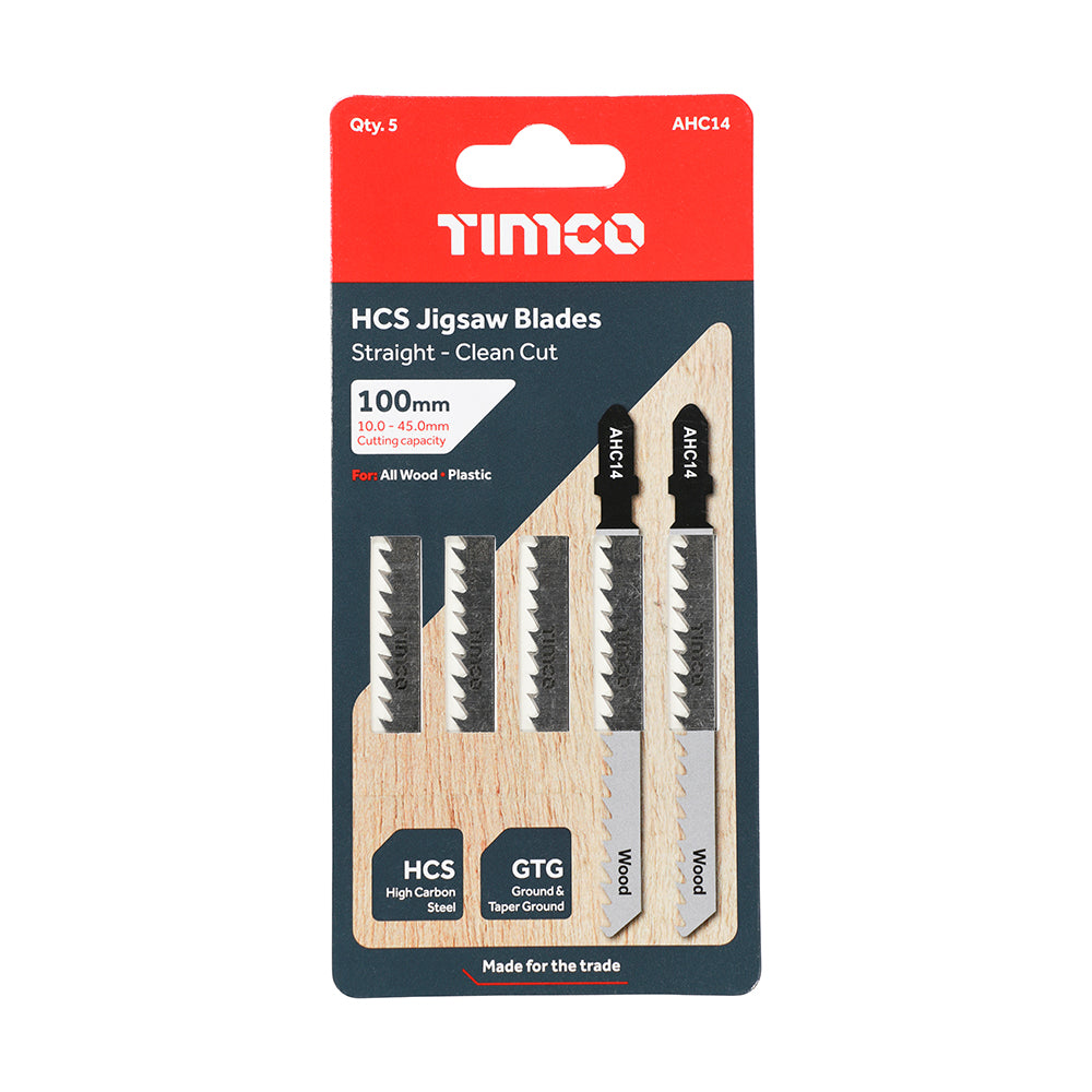 This is an image of Timco - Jigsaw Blades - Wood Cutting - HCS Blades - T101D T101D (5 Pieces Pack) AHC14