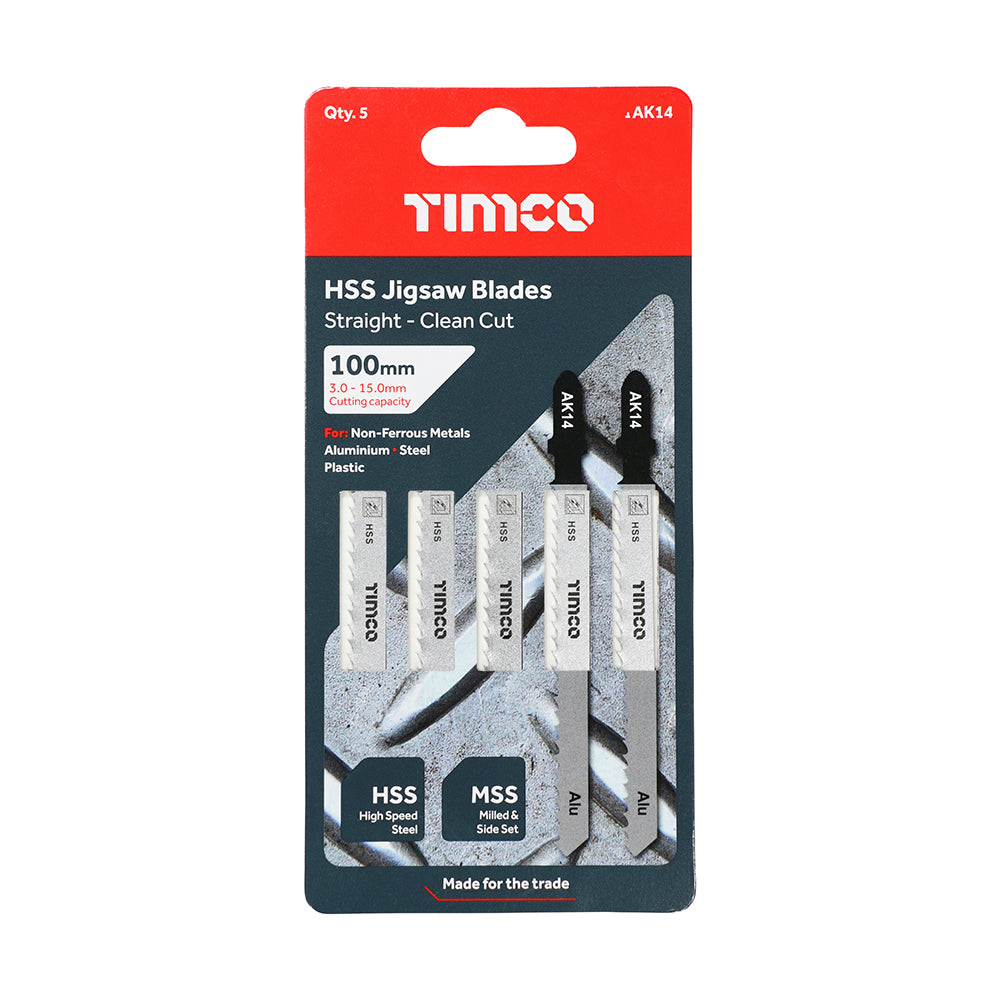 This is an image of Timco - Jigsaw Blades - Metal Cutting - HSS Blades - T127D T127D (5 Pieces Pack) AK14