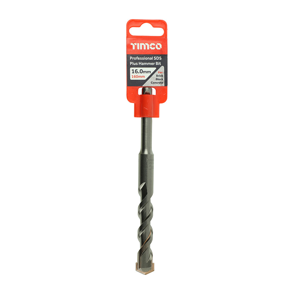 This is an image of Timco - Professional SDS Plus Hammer Bit 16.0 x 160 (1 Each Clip) AP16160