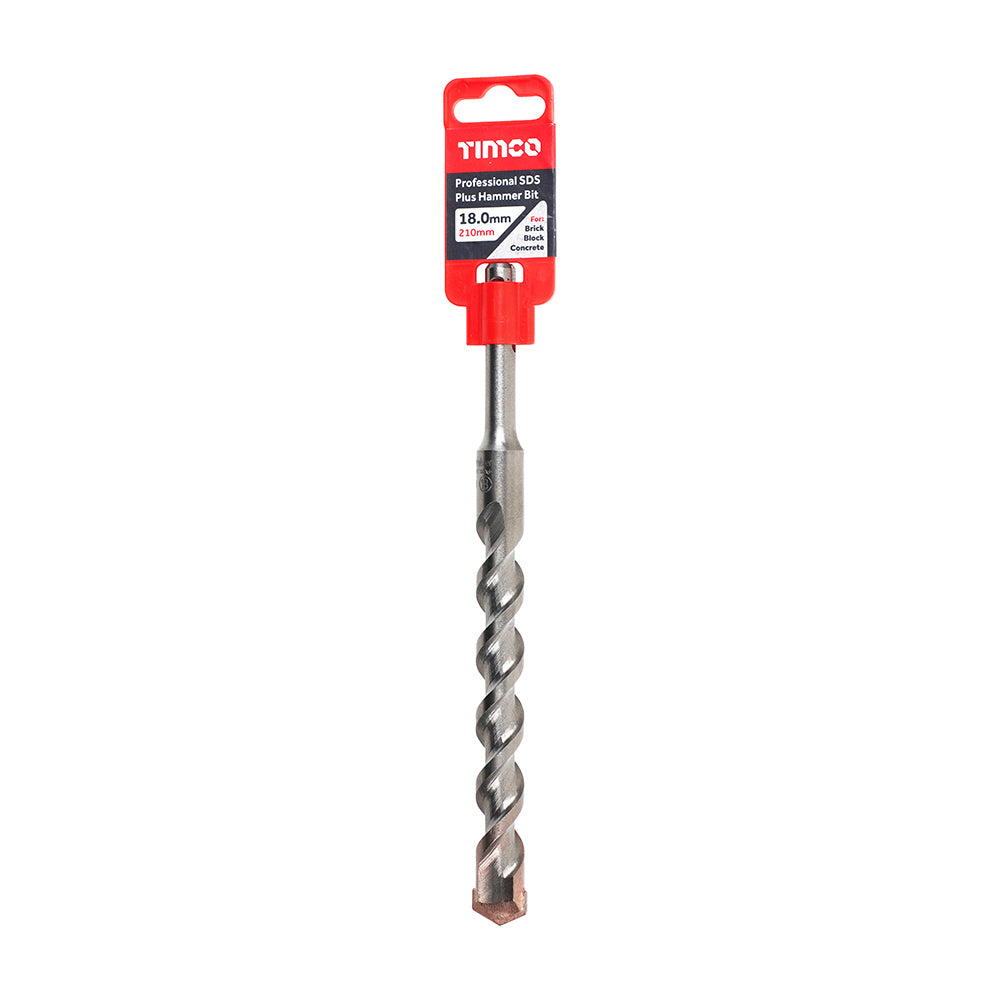 This is an image of Timco - Professional SDS Plus Hammer Bit 18.0 x 210 (1 Each Clip) AP18210