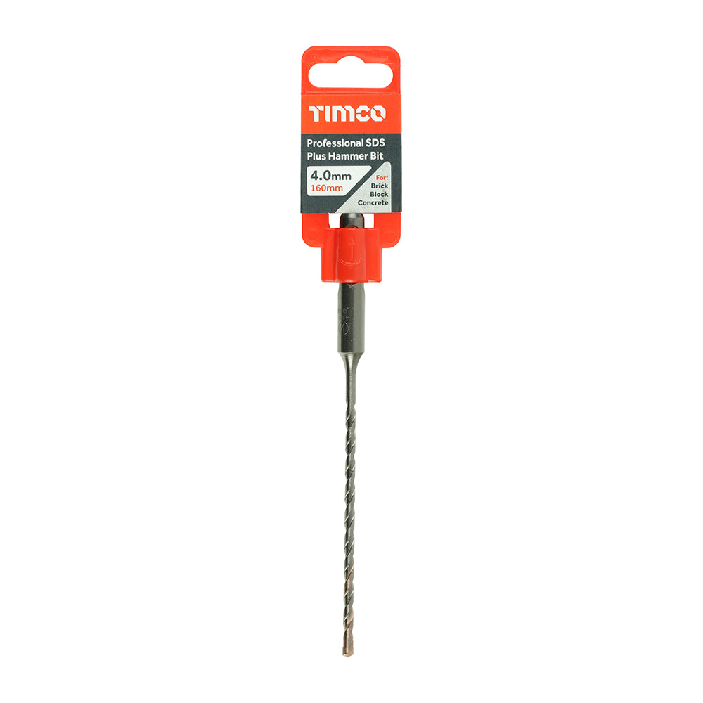 This is an image of Timco - Professional SDS Plus Hammer Bit 4.0 x 160 (1 Each Clip) AP4160