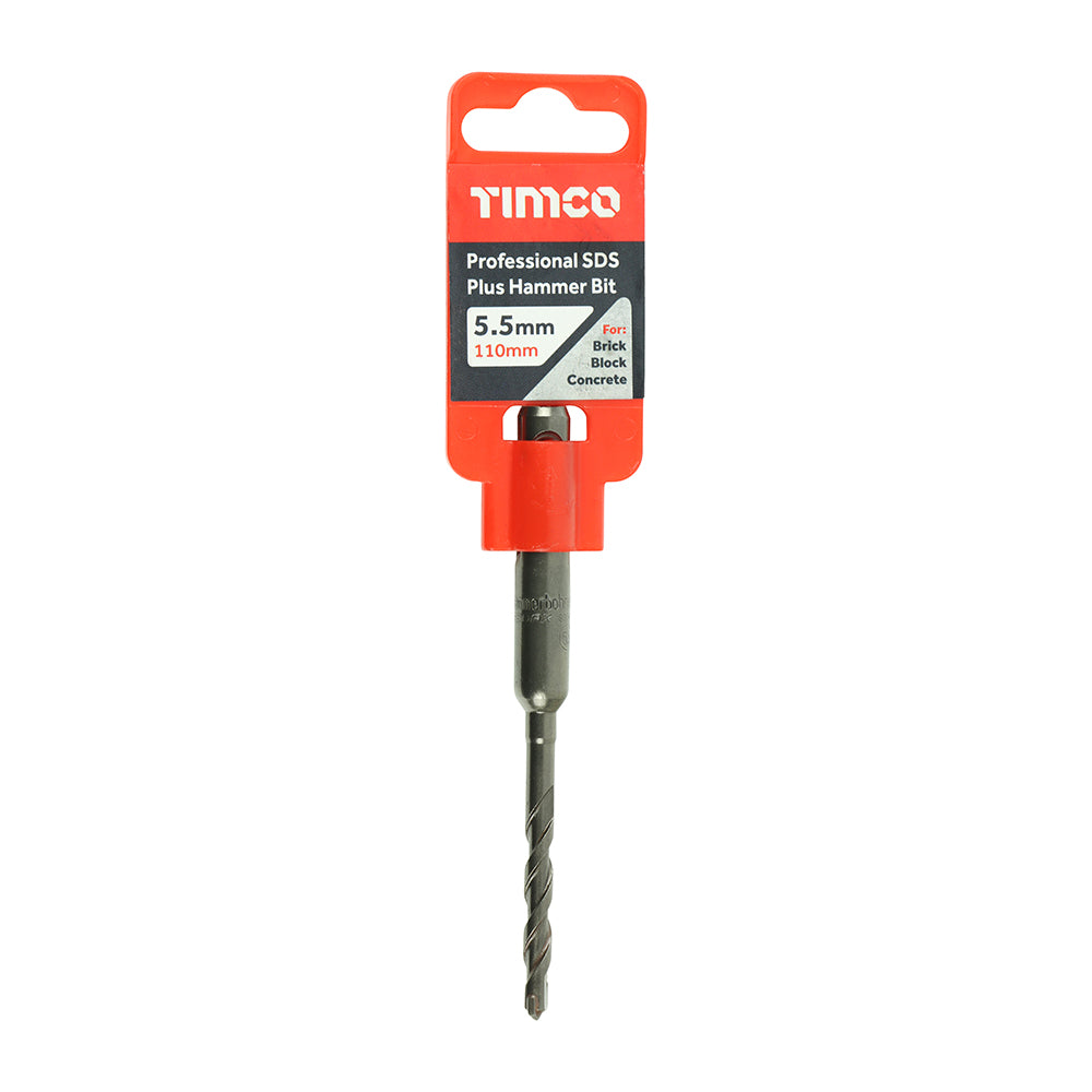 This is an image of Timco - Professional SDS Plus Hammer Bit 5.5 x 110 (1 Each Clip) AP55110