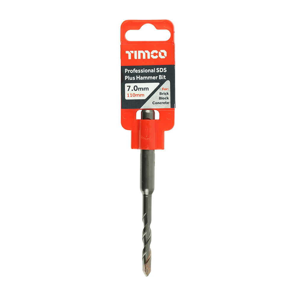 This is an image of Timco - Professional SDS Plus Hammer Bit 7.0 x 110 (1 Each Clip) AP7110