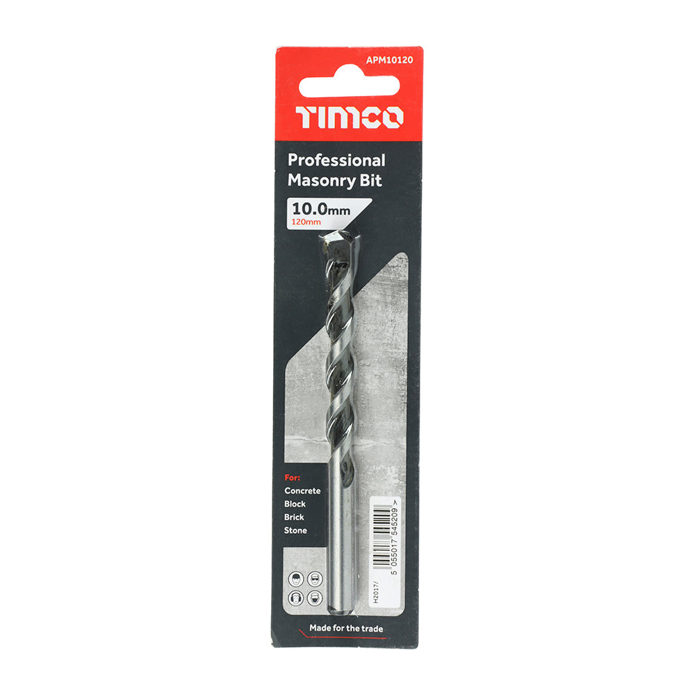 This is an image of Timco - Professional Masonry Bit 10.0 x 120 (1 Each Blister Pack) APM10120