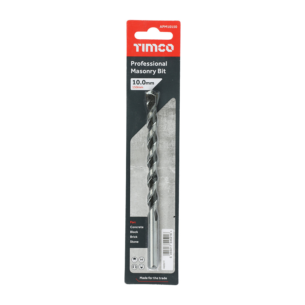 This is an image of Timco - Professional Masonry Bit 10.0 x 150 (1 Each Blister Pack) APM10150
