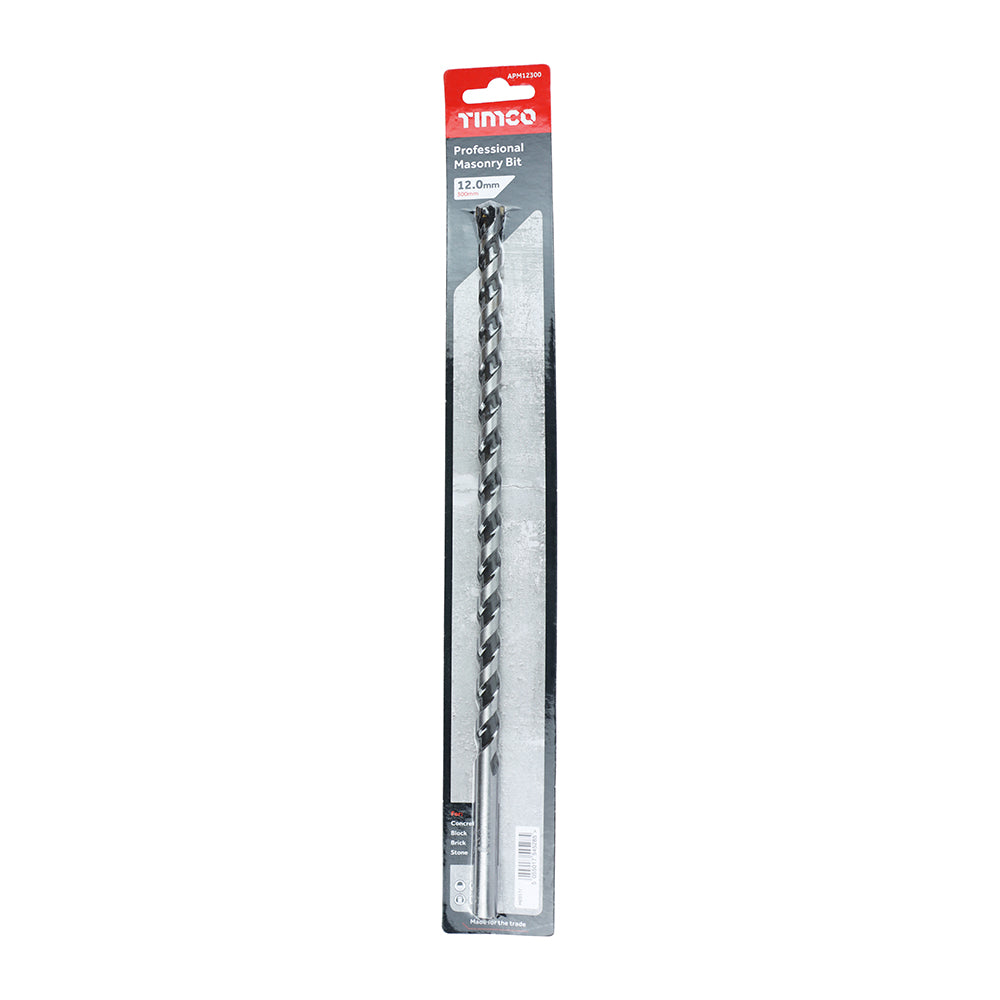 This is an image of Timco - Professional Masonry Bit 12.0 x 300 (1 Each Blister Pack) APM12300
