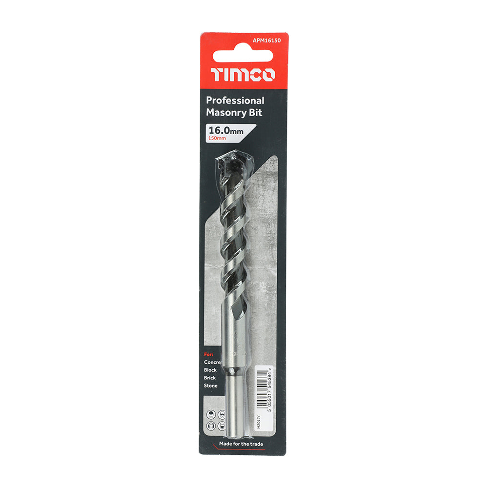 This is an image of Timco - Professional Masonry Bit 16.0 x 150 (1 Each Blister Pack) APM16150