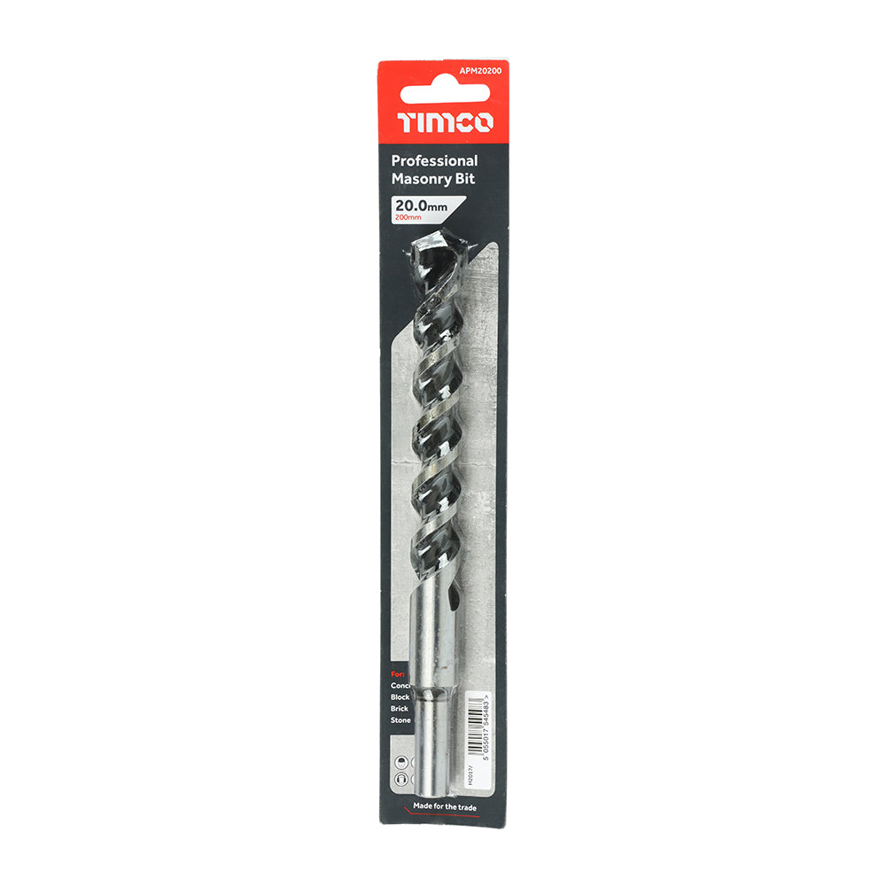 This is an image of Timco - Professional Masonry Bit 20.0 x 200 (1 Each Blister Pack) APM20200