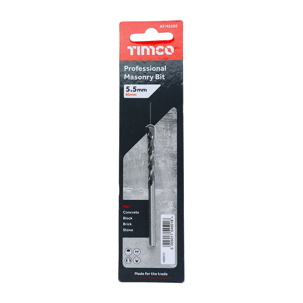 This is an image of Timco - Professional Masonry Bit 5.5 x 85 (1 Each Blister Pack) APM5585
