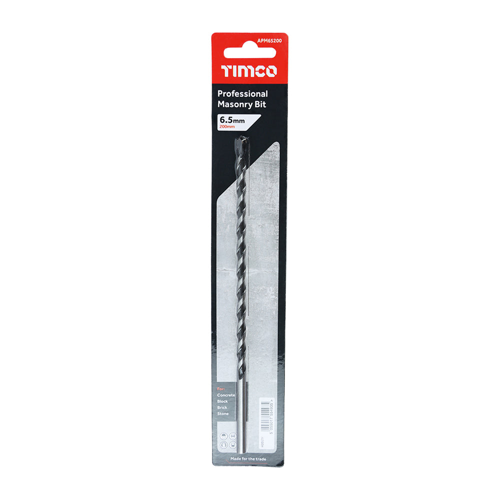 This is an image of Timco - Professional Masonry Bit 6.5 x 200 (1 Each Blister Pack) APM65200