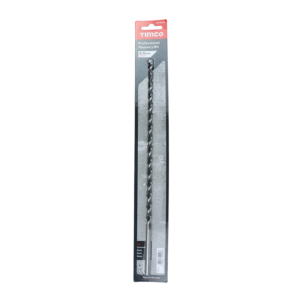 This is an image of Timco - Professional Masonry Bit 8.0 x 300 (1 Each Blister Pack) APM8300