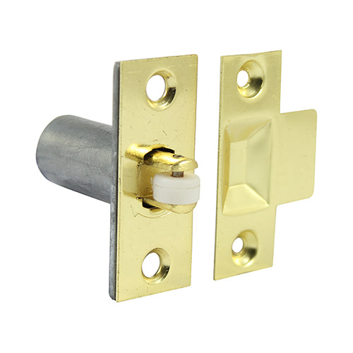 This is an image of Timco - Adjustable Roller Catch - Electro Brass 39mm (1 Each TIMpac) ARCBRASSP
