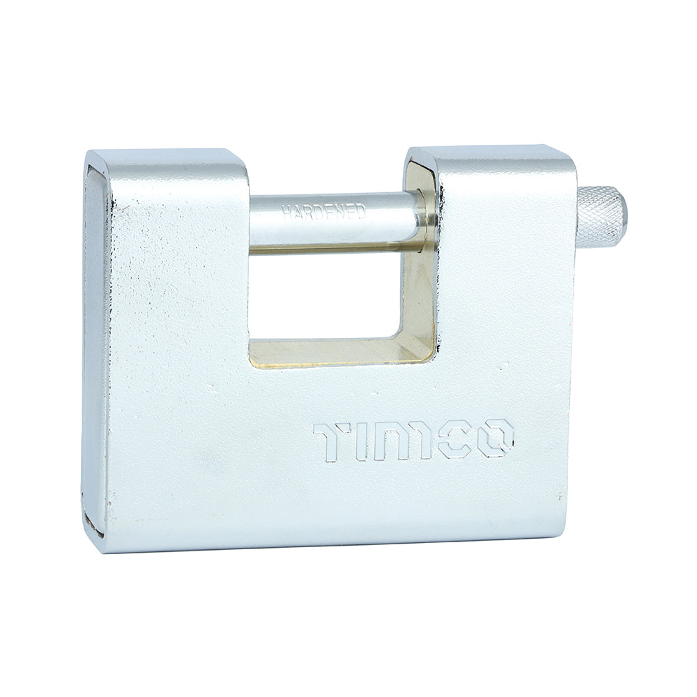 This is an image of Timco - Armoured Rectangular Padlock 90mm (1 Each Backing Card) ARP90