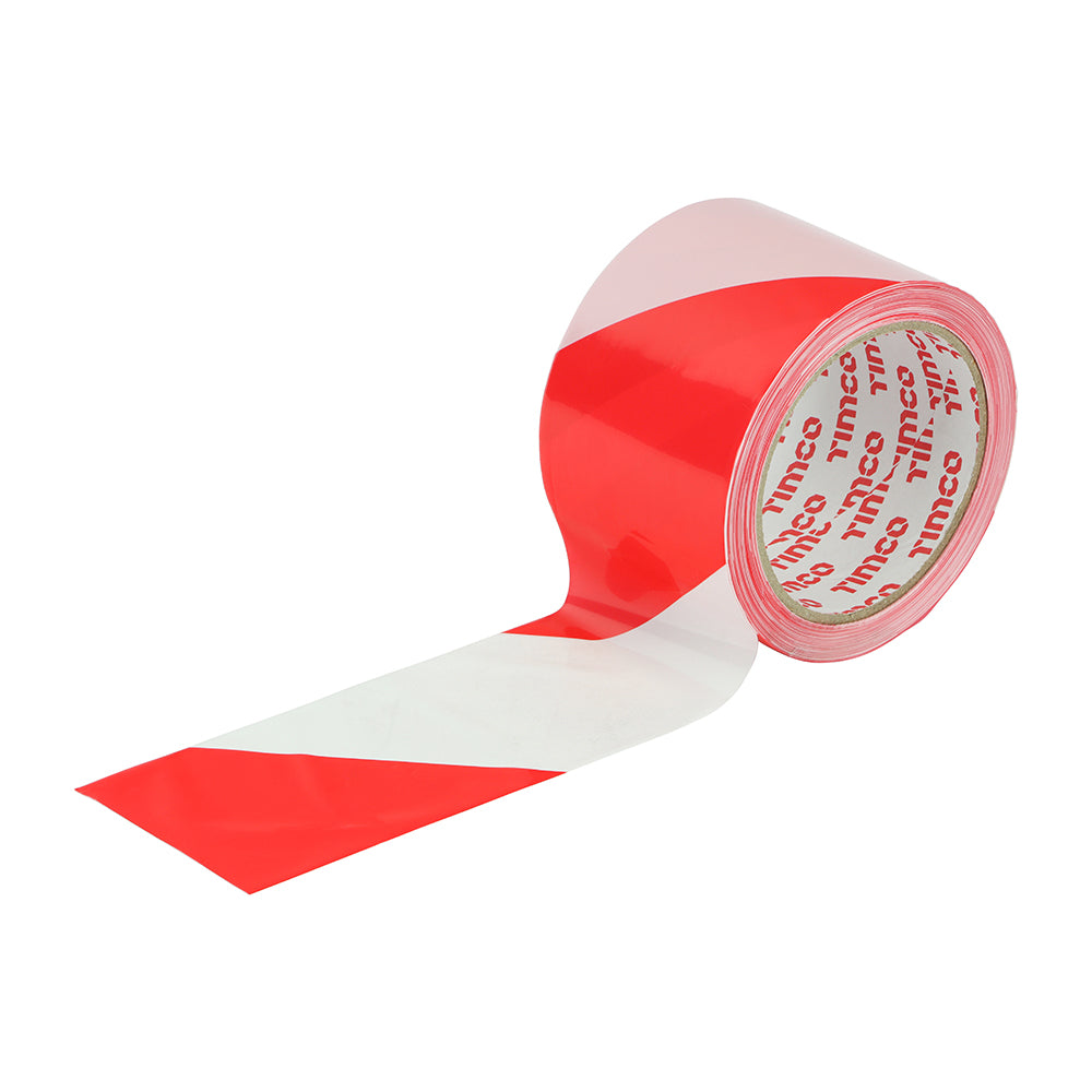 This is an image of Timco - Barrier Tape - Red & White 100m x 70mm (1 Each Roll) BART