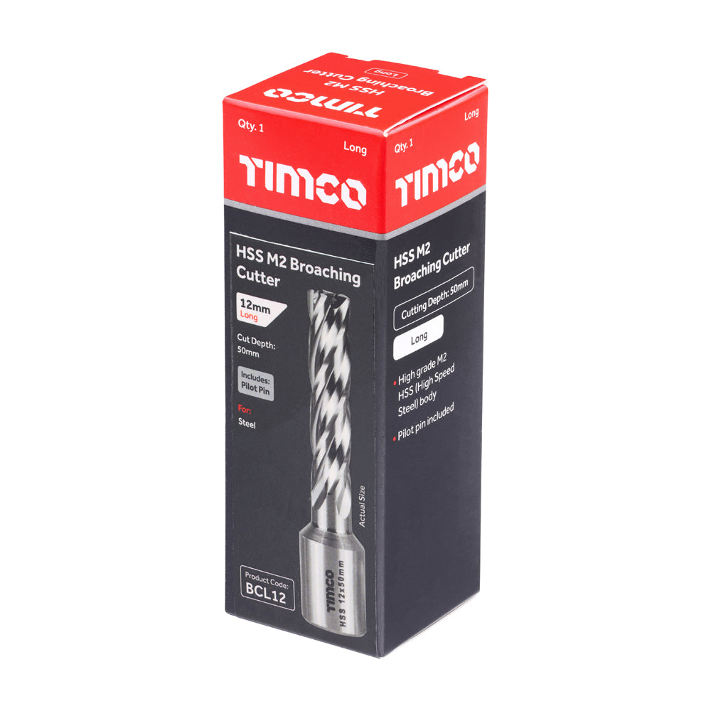 This is an image of Timco - Broaching Cutter - Long 12 x 50 (1 Each Box) BCL12