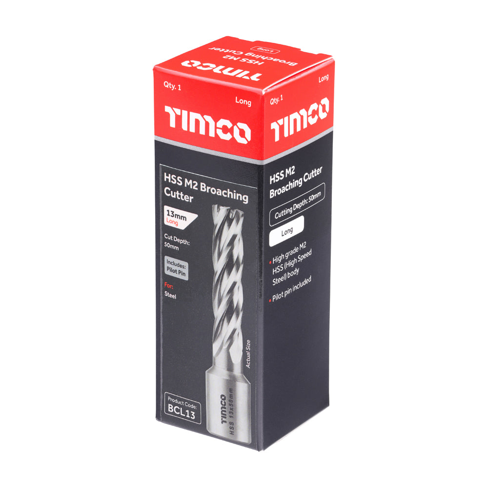 This is an image of Timco - Broaching Cutter - Long 13 x 50 (1 Each Box) BCL13