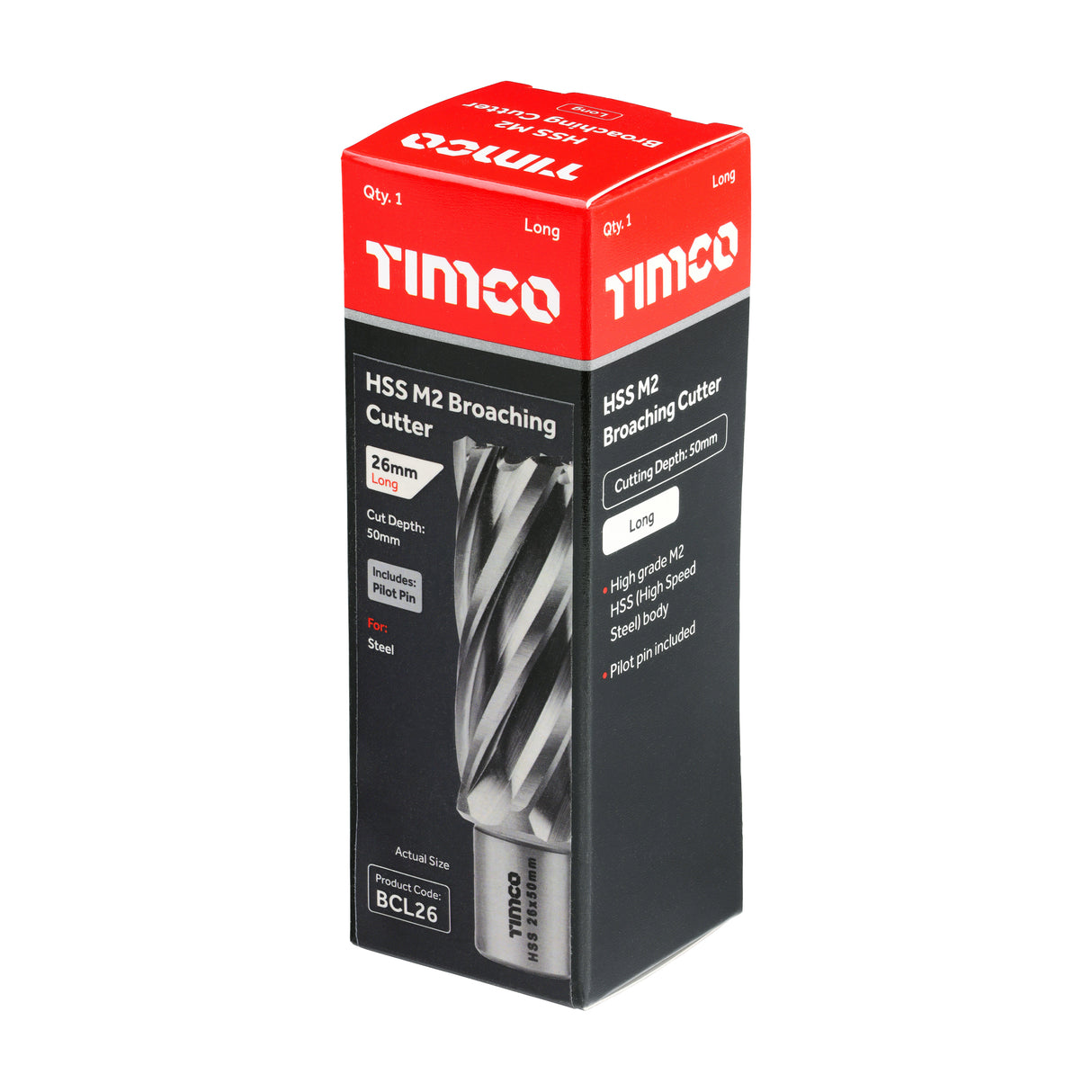 This is an image of Timco - Broaching Cutter - Long 26 x 50 (1 Each Box) BCL26