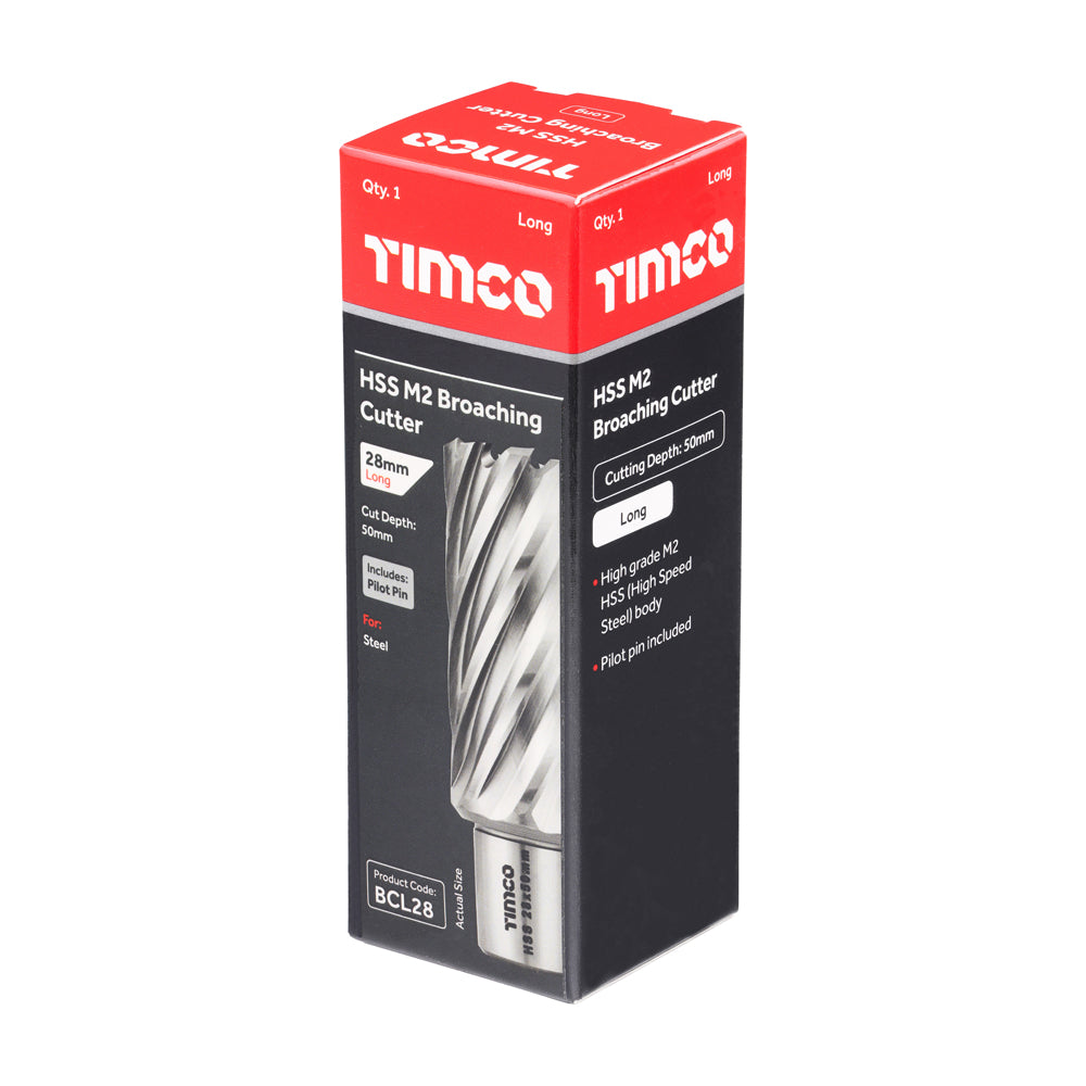 This is an image of Timco - Broaching Cutter - Long 28 x 50 (1 Each Box) BCL28