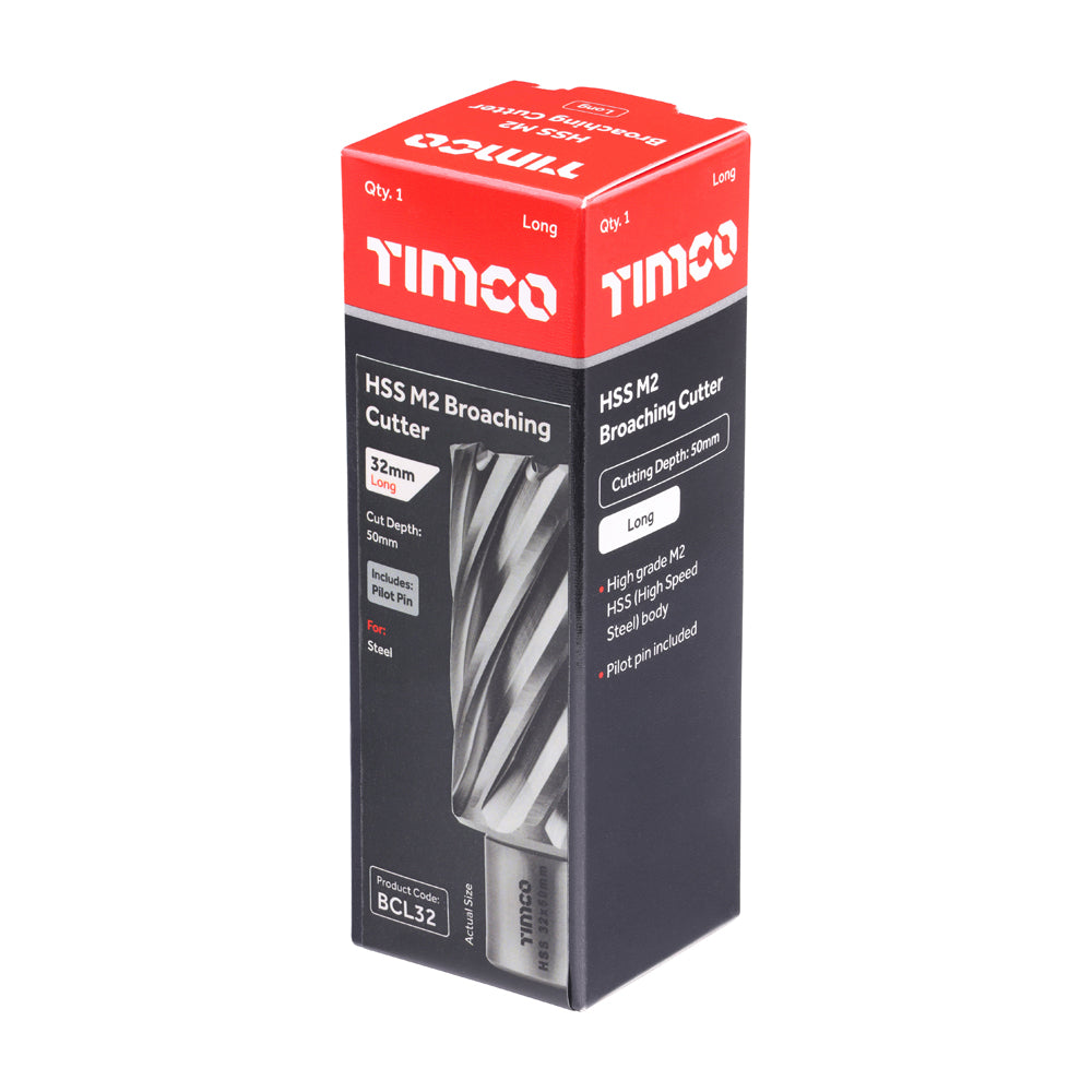 This is an image of Timco - Broaching Cutter - Long 32 x 50 (1 Each Box) BCL32